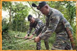 Malaysian Army PALUDA jungle survival instructors