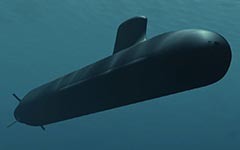digital impression of Attack class diesel electric SSG submarine