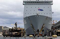 Abrams transfer between HMAS Adelaide and HMAS Choules Ex Sea Explorer