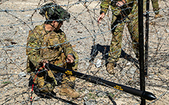 Australian Army, RAE, Royal Australian Engineers, F60 Bangalore Torpedo, barbed wire obstacle breaching.